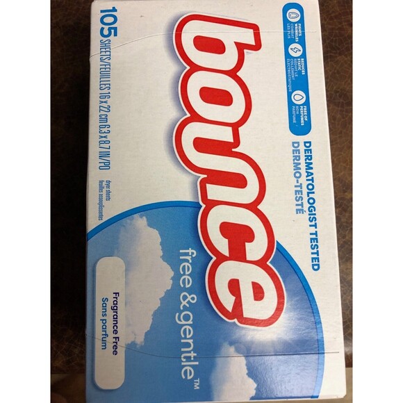 Bounce Free & Gentle Dryer Sheets - 105 Sheets for Sensitive Care - Picture 2 of 4